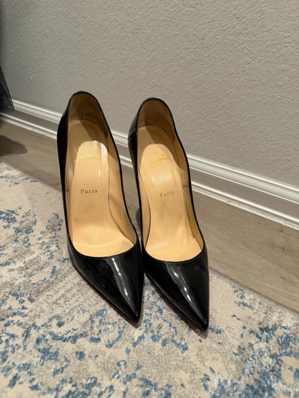 Christian Louboutin Black Patent So Kate Pointed-Toe Pumps